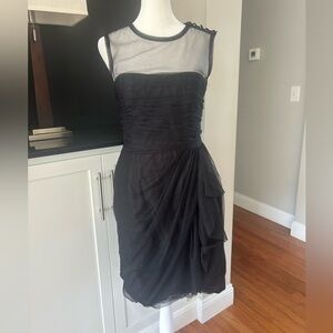 White by Vera wang black tule high neck mini dress